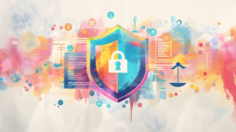 Illustration showing cyberattack and security for SMB