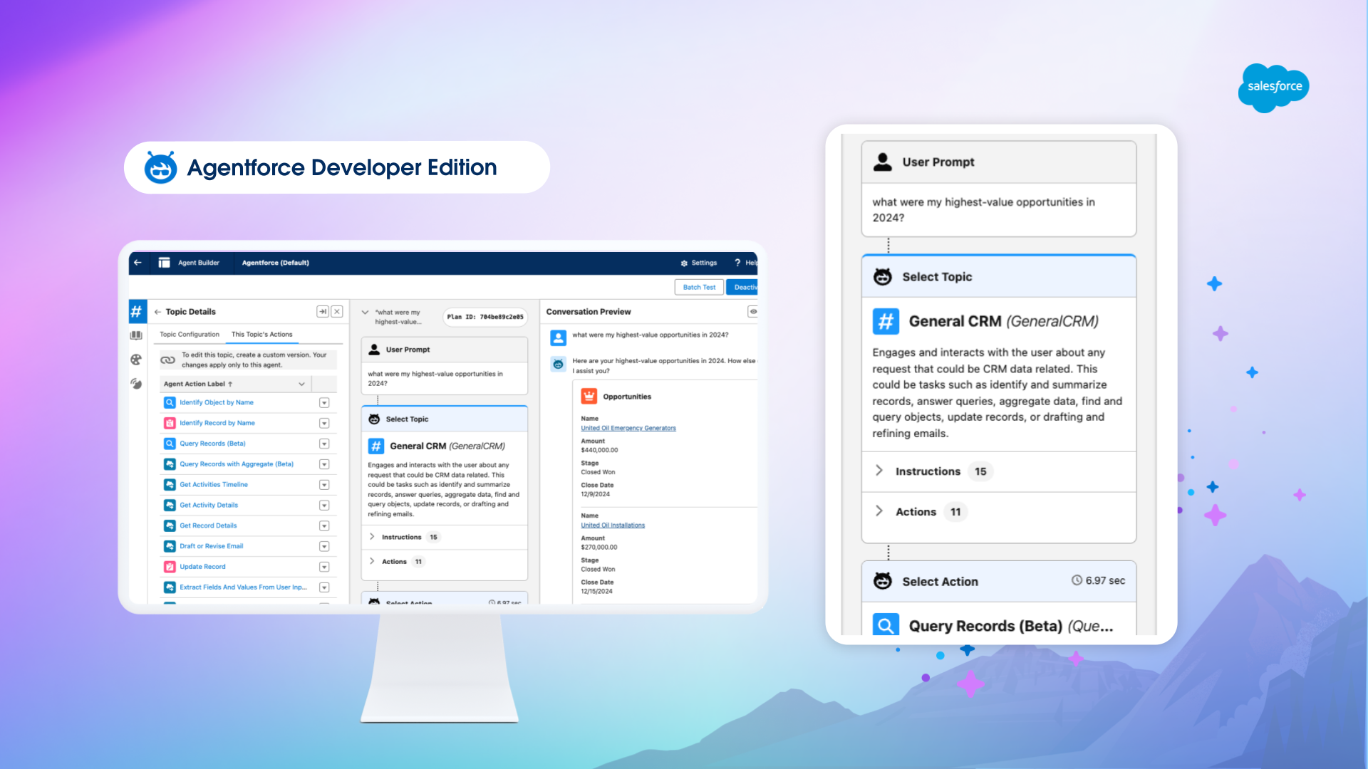 A screenshot of the Agent Builder user interface