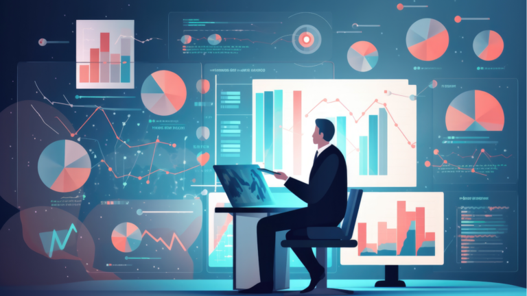 A business professional looks at charts and considers a data governance framework.