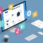 Illustration showcasing AI agents used for small business productivity.