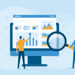 Two coworkers examine support metrics to assess if they're getting results.