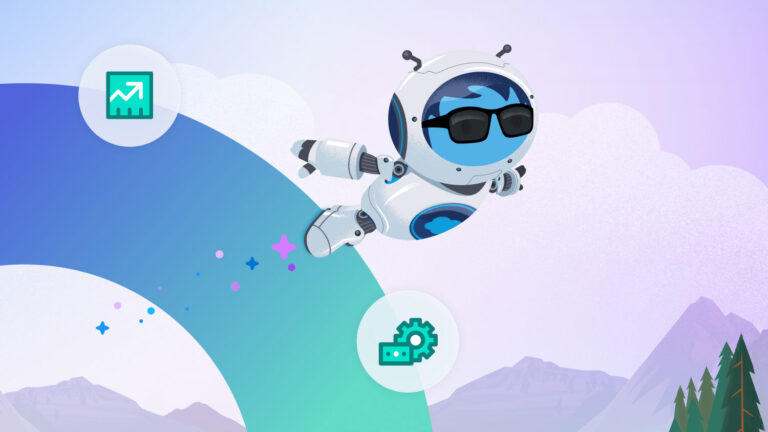 Icons for Sales Cloud and Revenue Cloud with Agent Astro flying: Sales Cloud product release