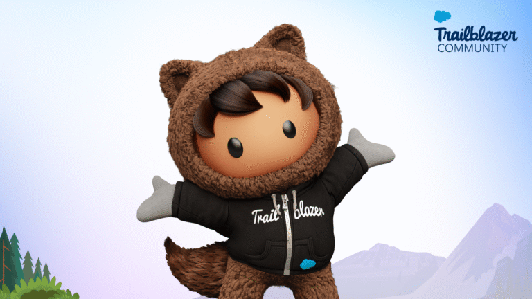 Illustration of Astro, the Salesforce character, standing with his arms open