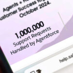 Image of Agentforce on Help displaying one million support requests handled.