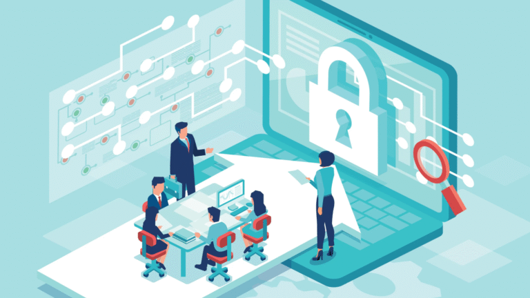 Illustration of team working on security // Security Careers: A Day in the Life of a CSIRT